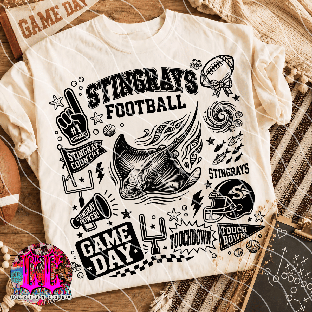 STINGRAYS MASCOT COLLAGE PNG DIGITAL DOWNLOAD