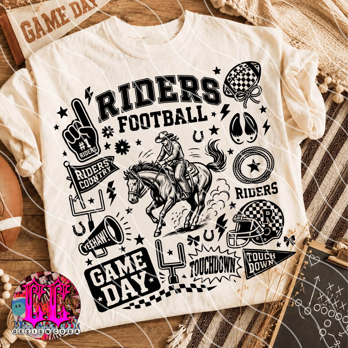 RIDERS MASCOT COLLAGE PNG DIGITAL DOWNLOAD