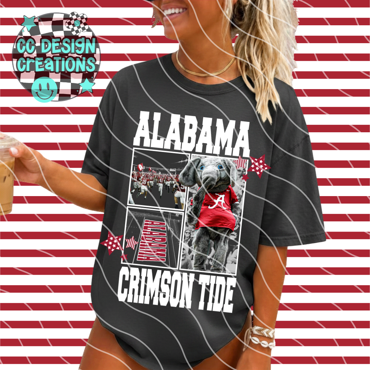 BAMA FOOTBALL COLLAGE PNG DIGITAL DOWNLOAD (WHITE + BLACK INCLUDED)