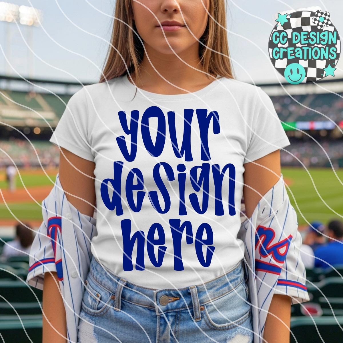 BASEBALL WHITE TEE MOCK