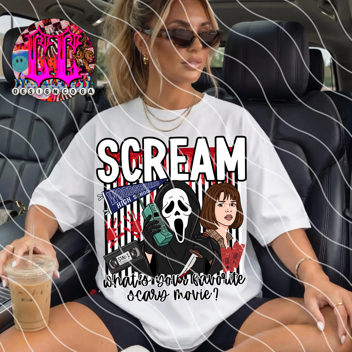 SCREAM STRIPES PNG DIGITAL DOWNLOAD