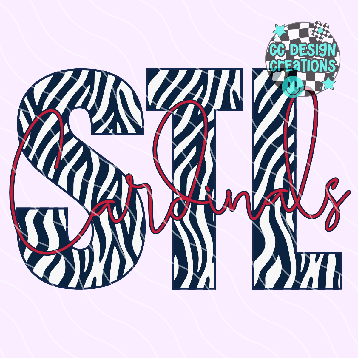 Cardinals Baseball Zebra PNG Digital Download