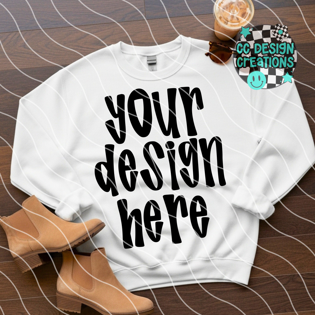 White Sweatshirt Mock Brown Boots Coffee