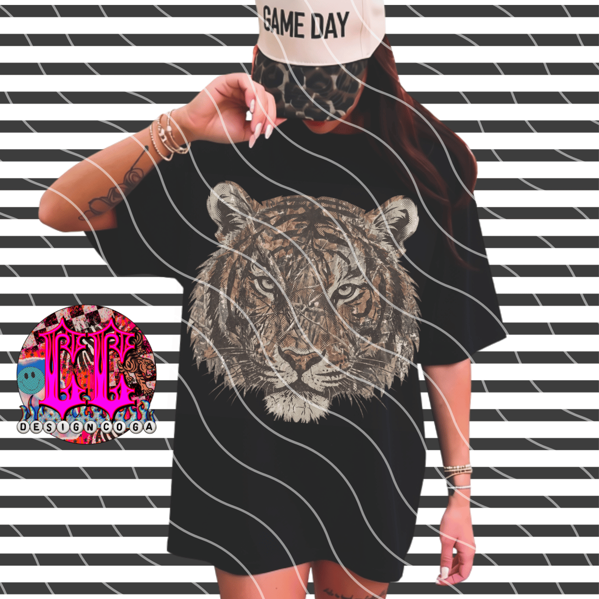 TIGERS CAMO MASCOT PNG DIGITAL DOWNLOAD