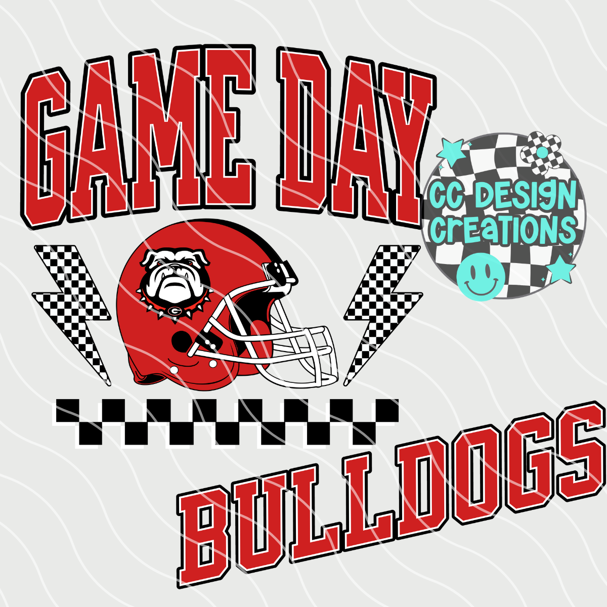 Bulldogs Game Day Retro Football PNG Digital Download
