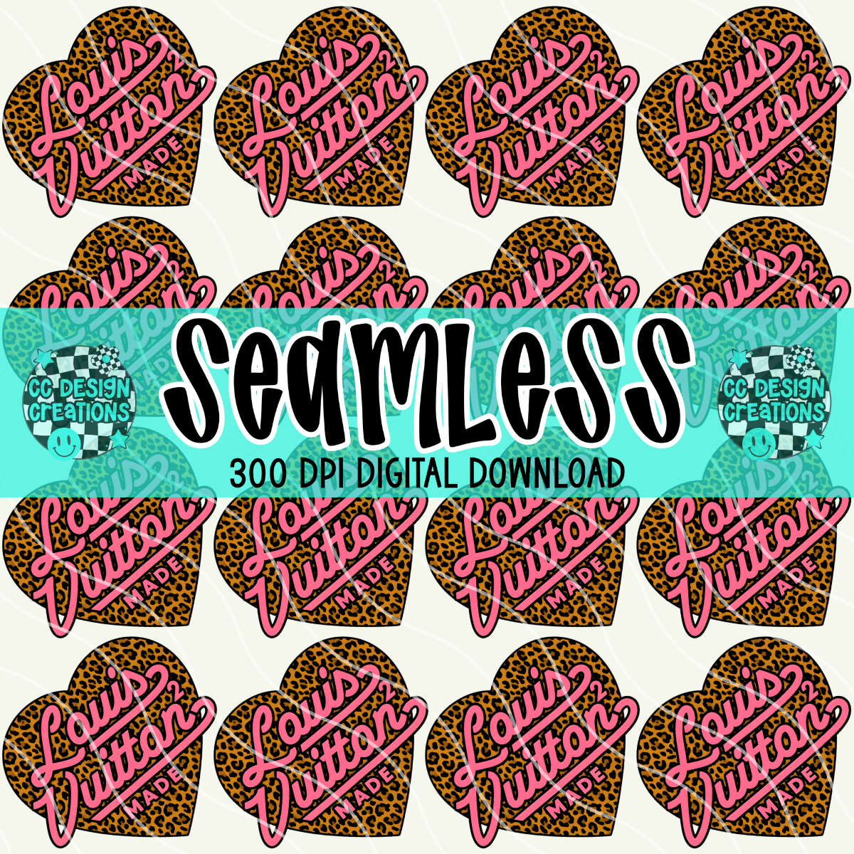 SEAMLESS Leopard Pink Louis PNG Digital Download