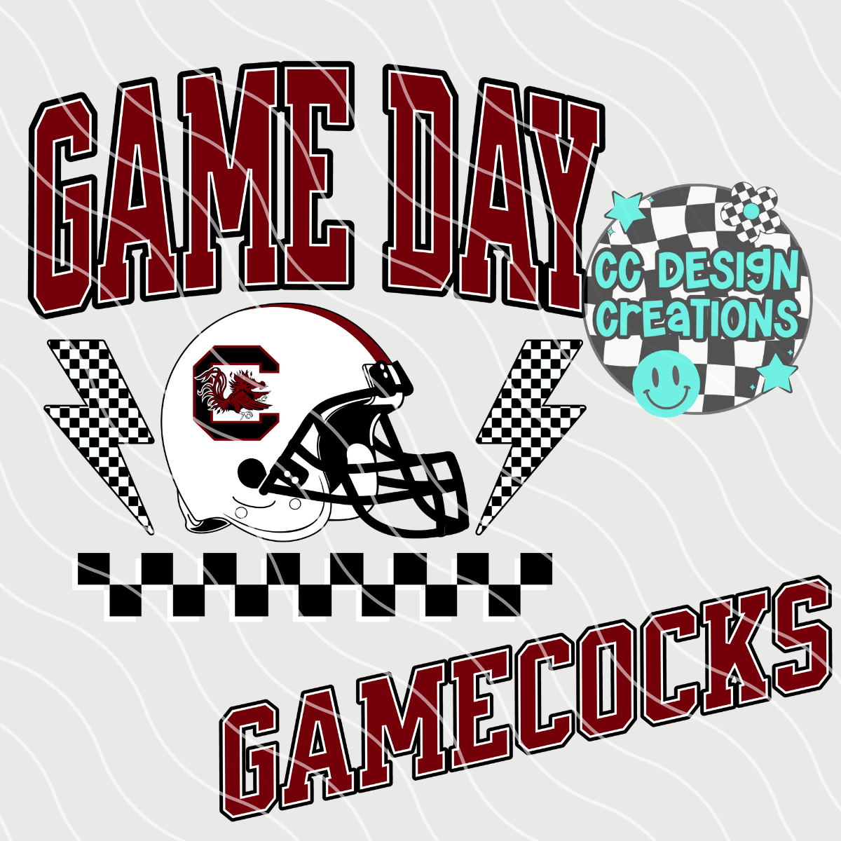 Gamecocks Game Day Retro Football PNG Digital Download