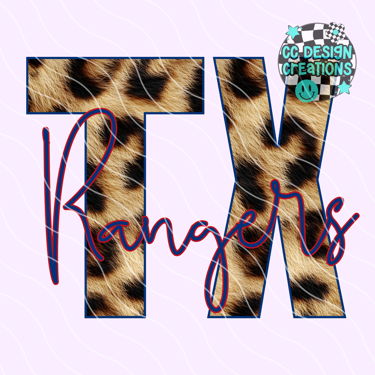 Rangers Baseball Leopard PNG Digital Download