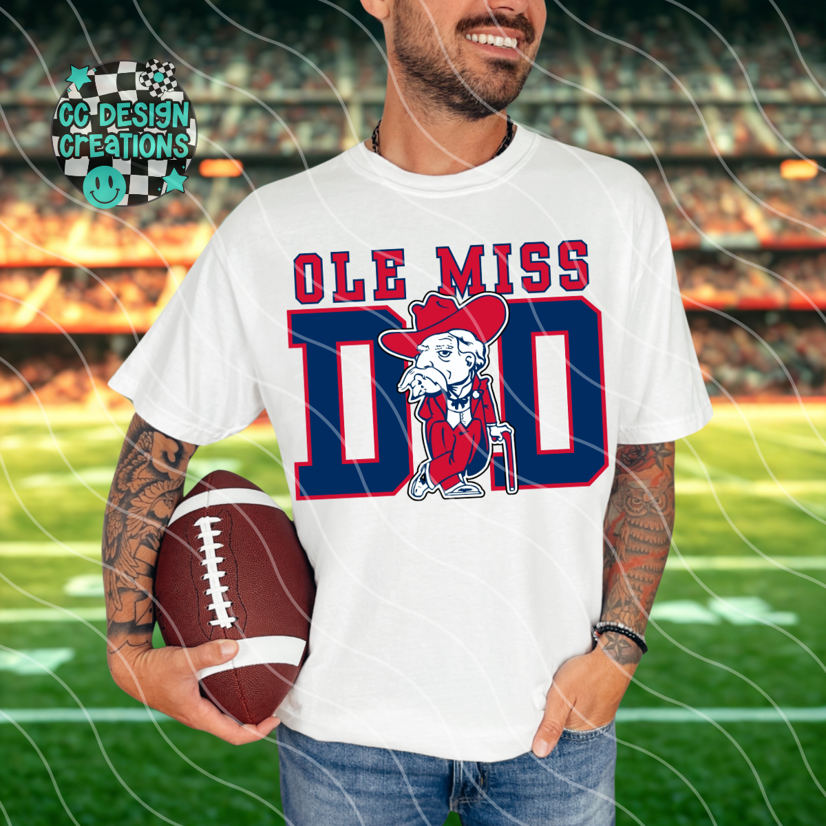Ole Miss Dad Football PNG Digital Download