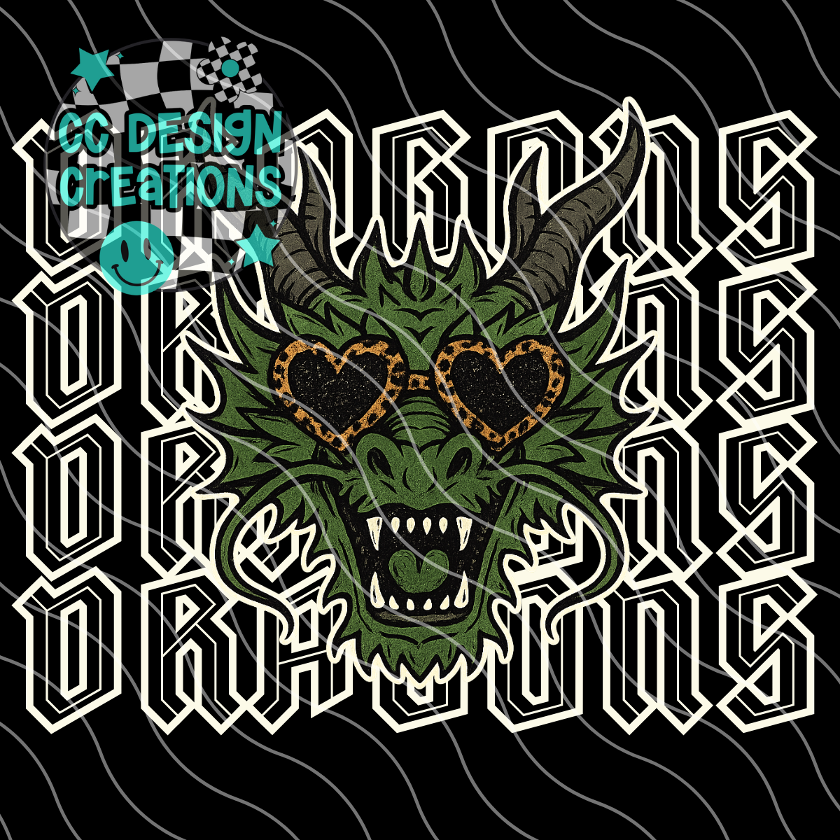 Dragons Preppy Grunge Mascot PNG Digital Download