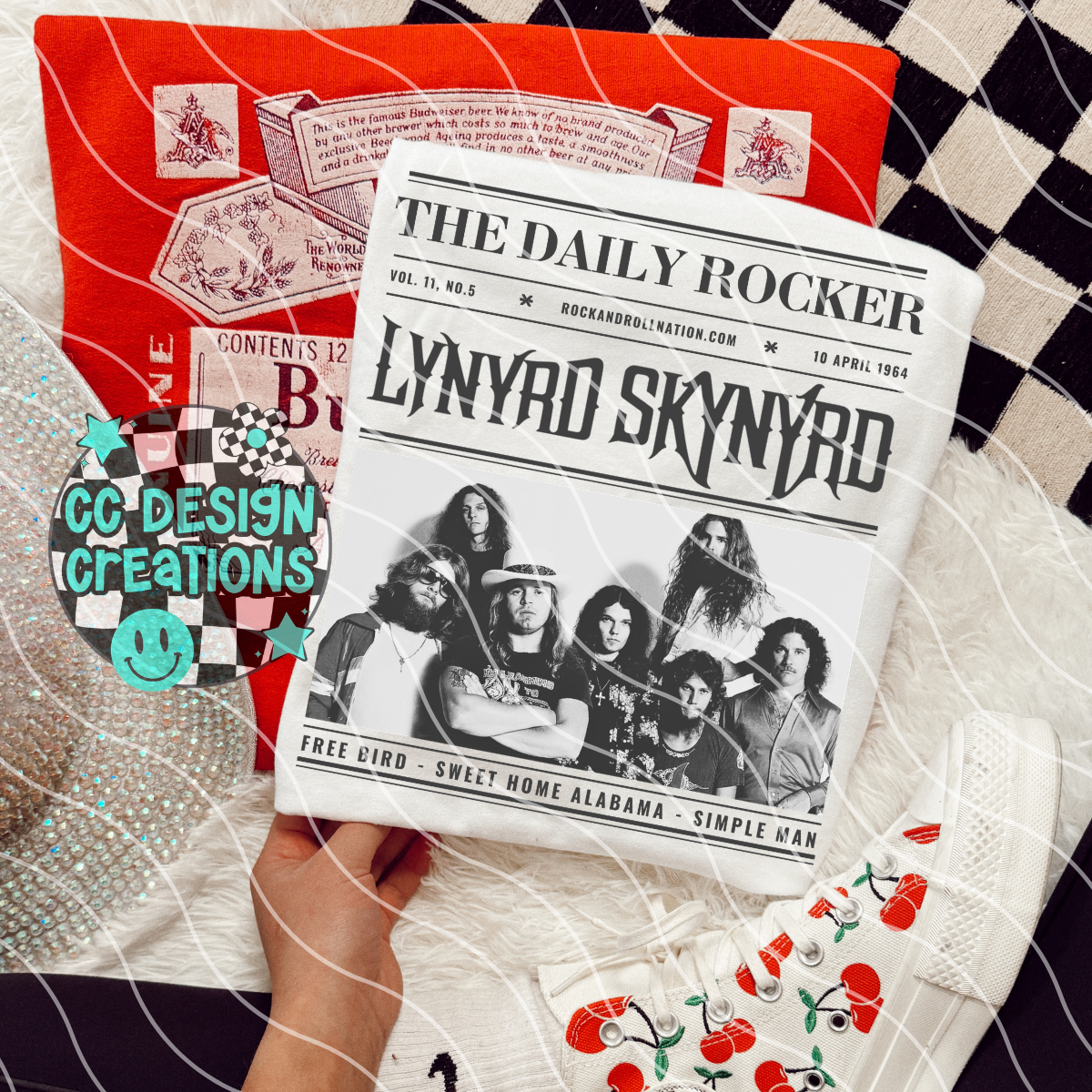 Rock N Roll Newspaper Lyn ryd Skyn yrd PNG Digital Download
