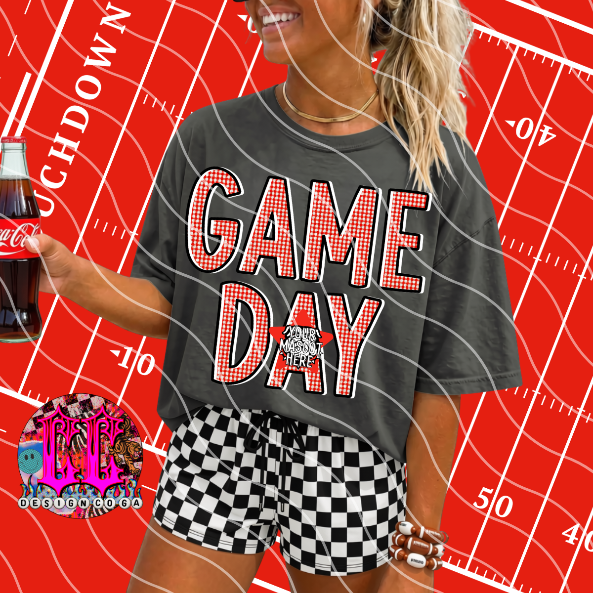 CUSTOM GAME DAY PLAID PNG DIGITAL DOWNLOAD