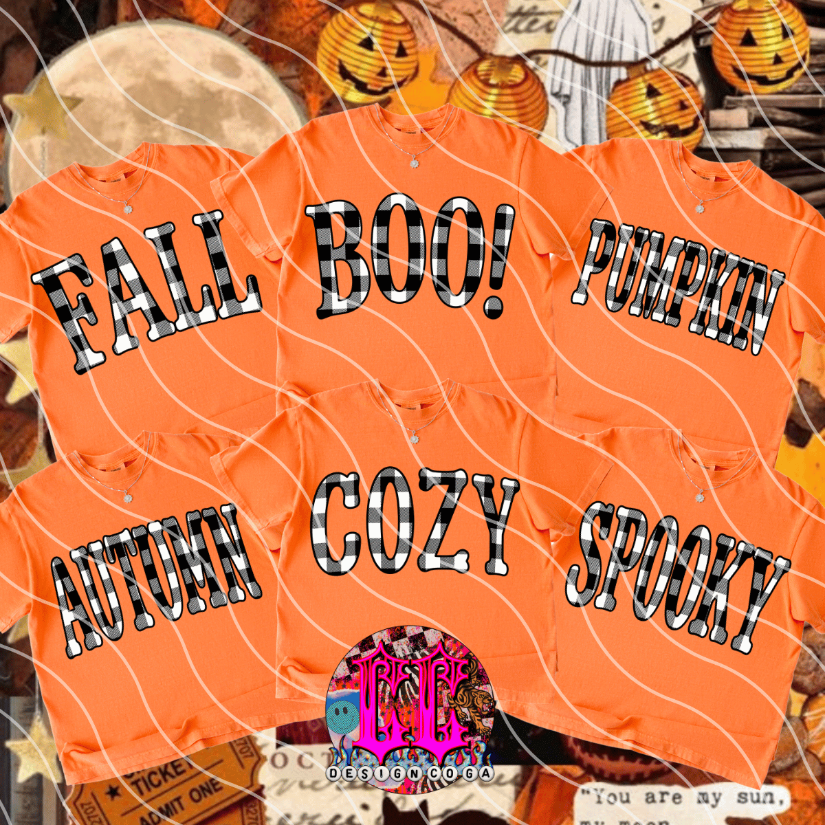 FALL PLAID TYPOGRAPHY BUNDLE PNG DIGITAL DOWNLOAD