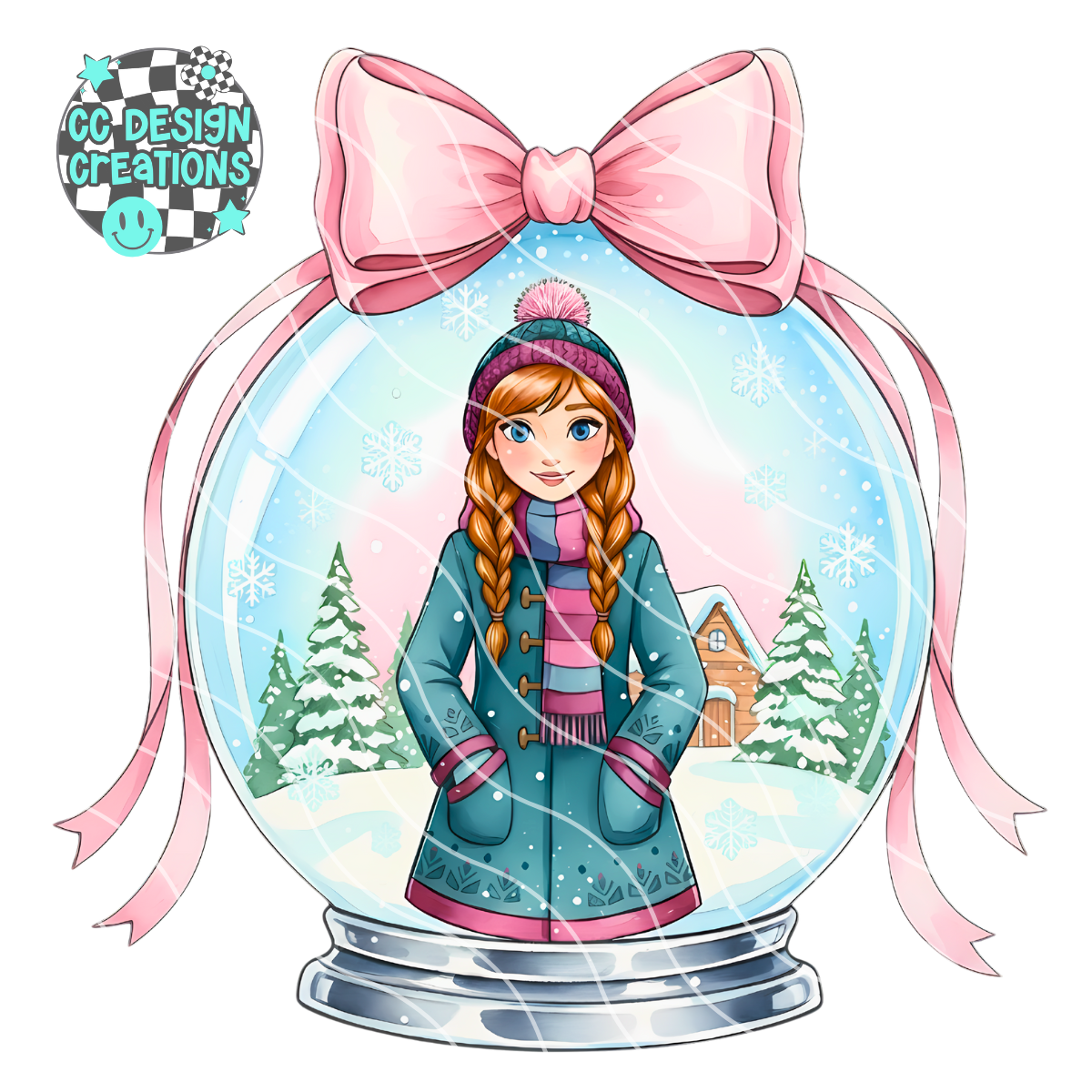 Winter Princess Snowglobe PNG Digital Download 2
