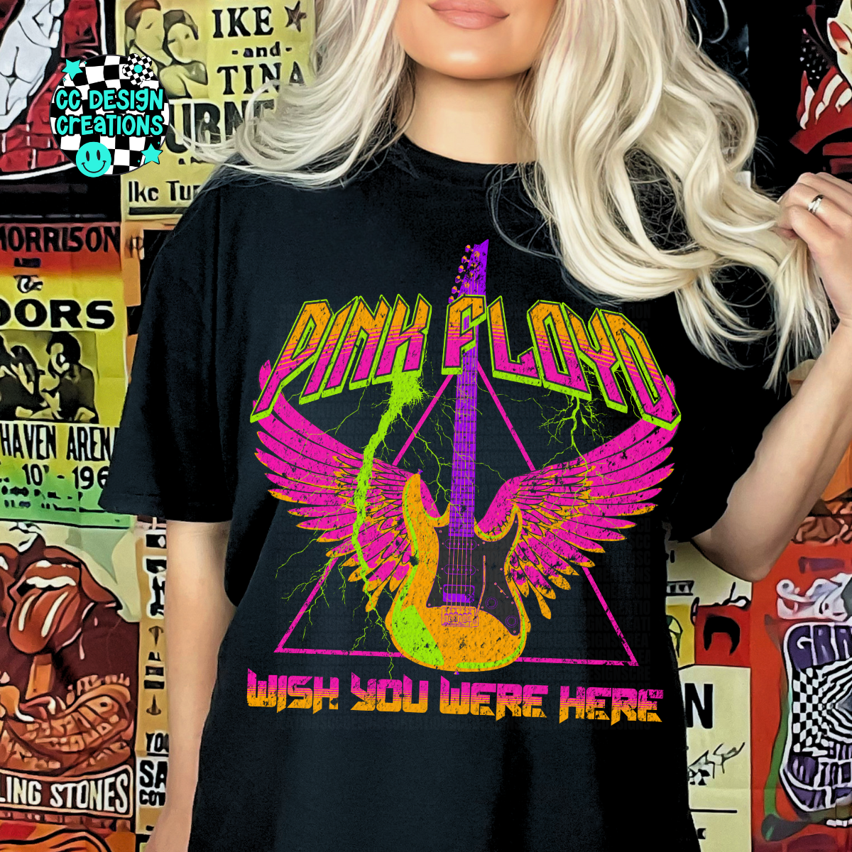Neon Rocker Pink Flo yd PNG Digital Download