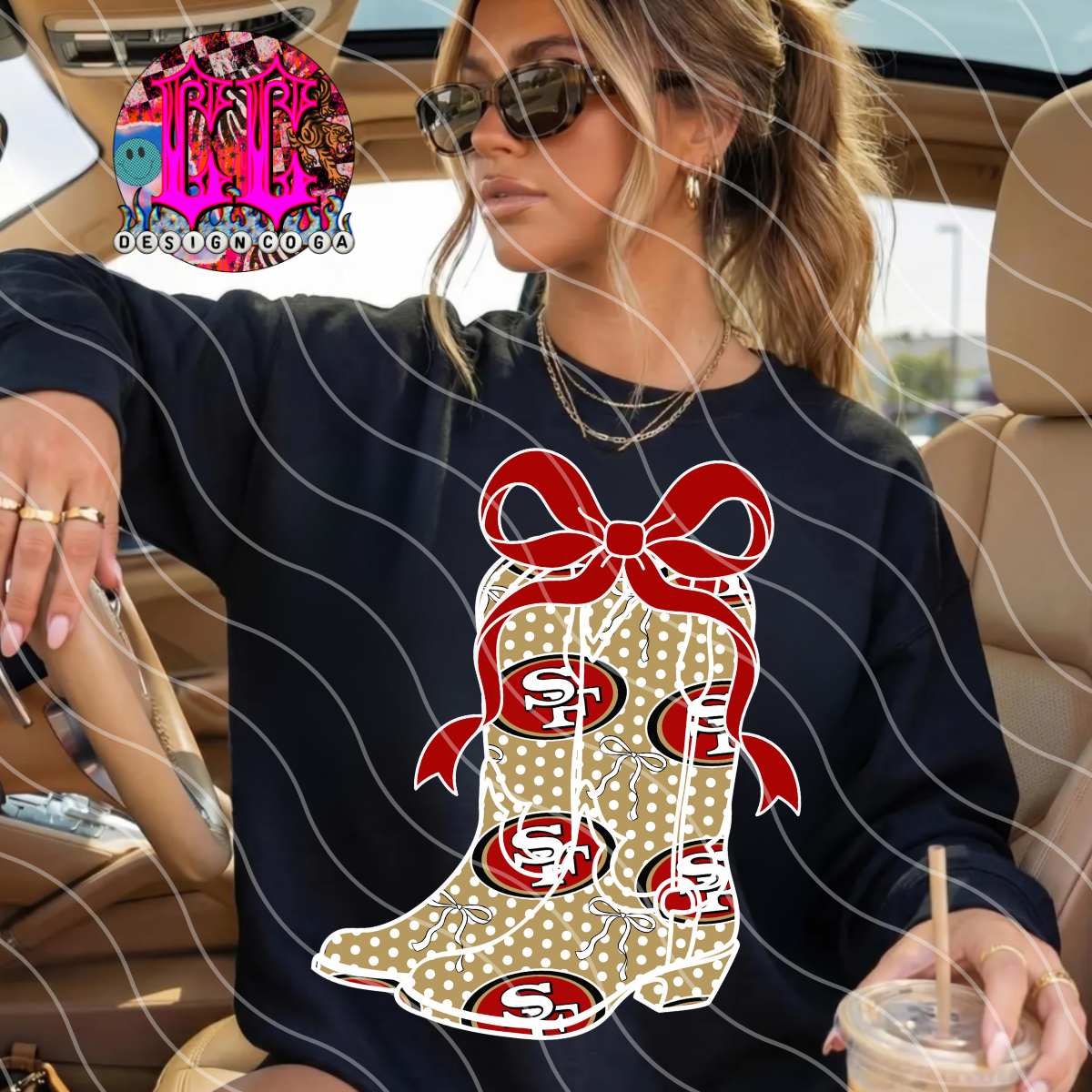 POLKA DOT COWGIRL NINER PNG DIGITAL DOWNLOAD