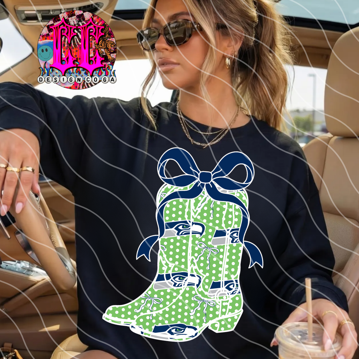 POLKA DOT COWGIRL SHAWKS PNG DIGITAL DOWNLOAD