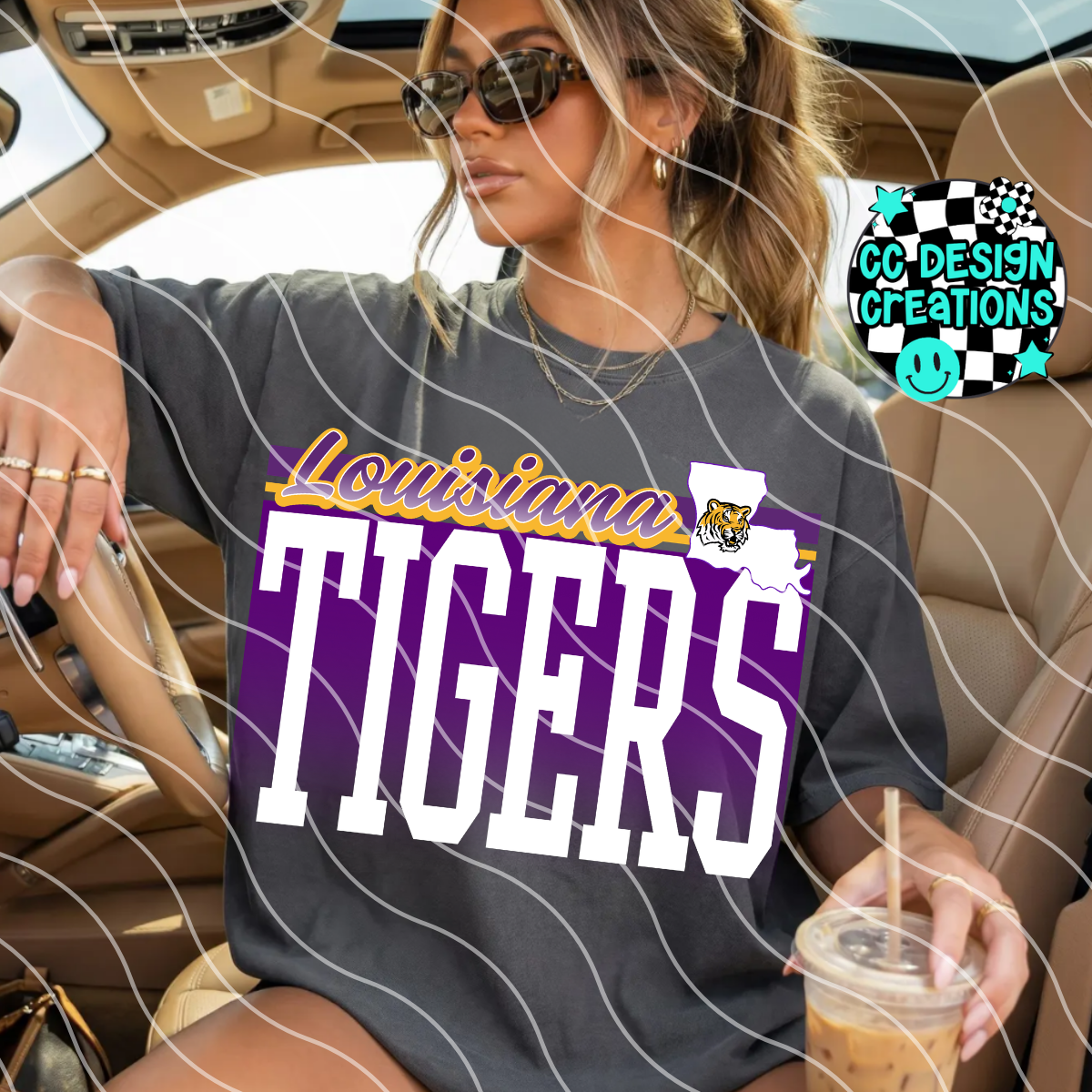 LS TIGERS RETRO GAME DAY FOOTBALL PNG DIGITAL DOWNLOAD