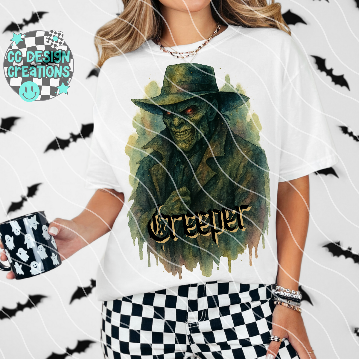 Creeper Horror Watercolor PNG Digital Download
