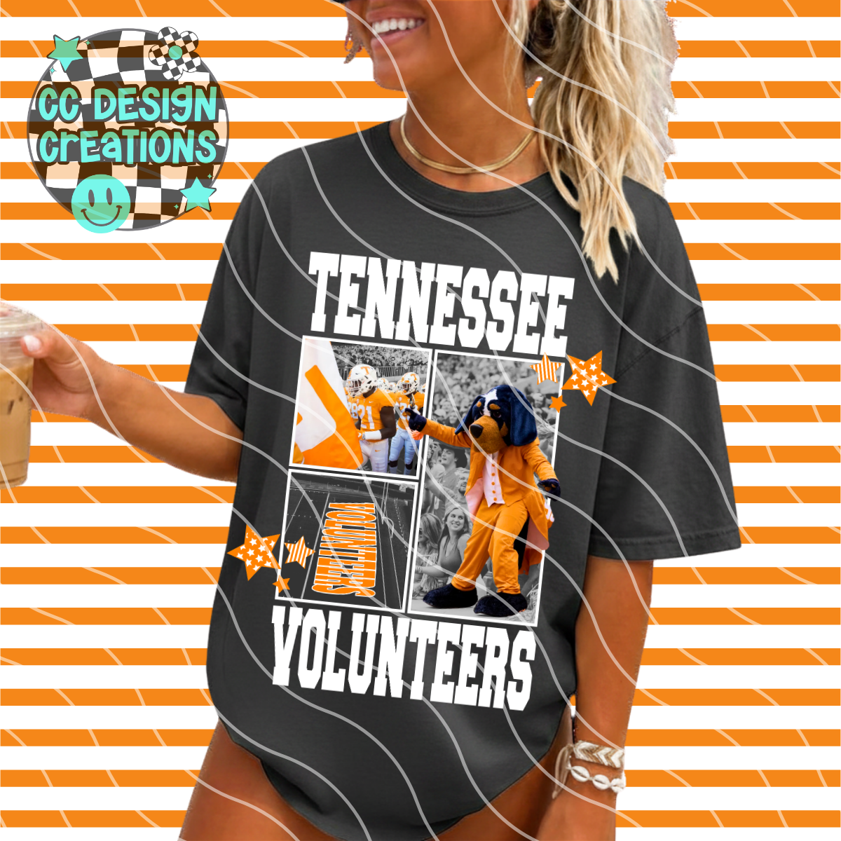 TENNESSEE FOOTBALL COLLAGE PNG DIGITAL DOWNLOAD (WHITE + BLACK INCLUDED)