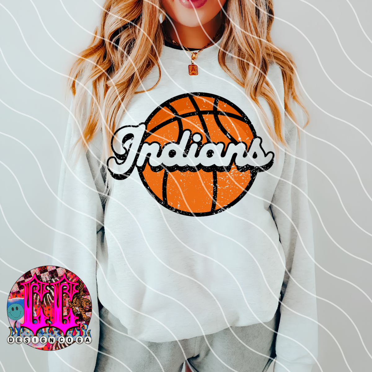 INDIANS BASKETBALL MASCOT PNG DIGITAL DOWNLOAD