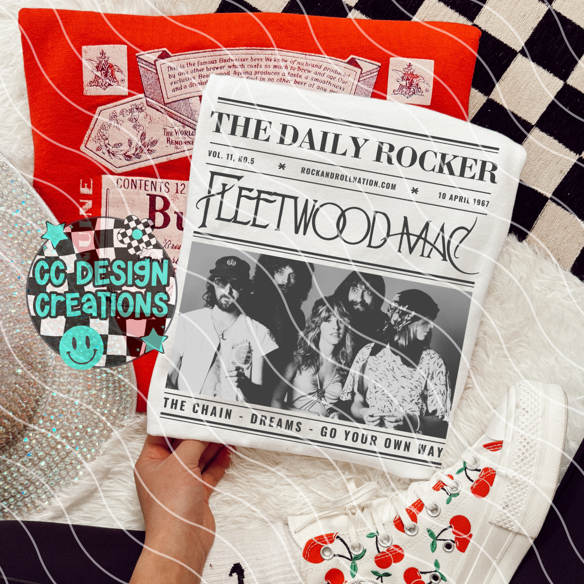 Rock N Roll Newspaper Fle etwo od Mac PNG Digital Download