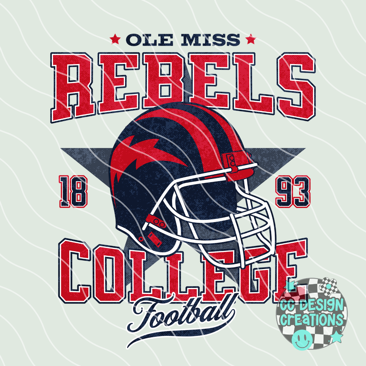 Retro All Star Rebels Football PNG Digital Download