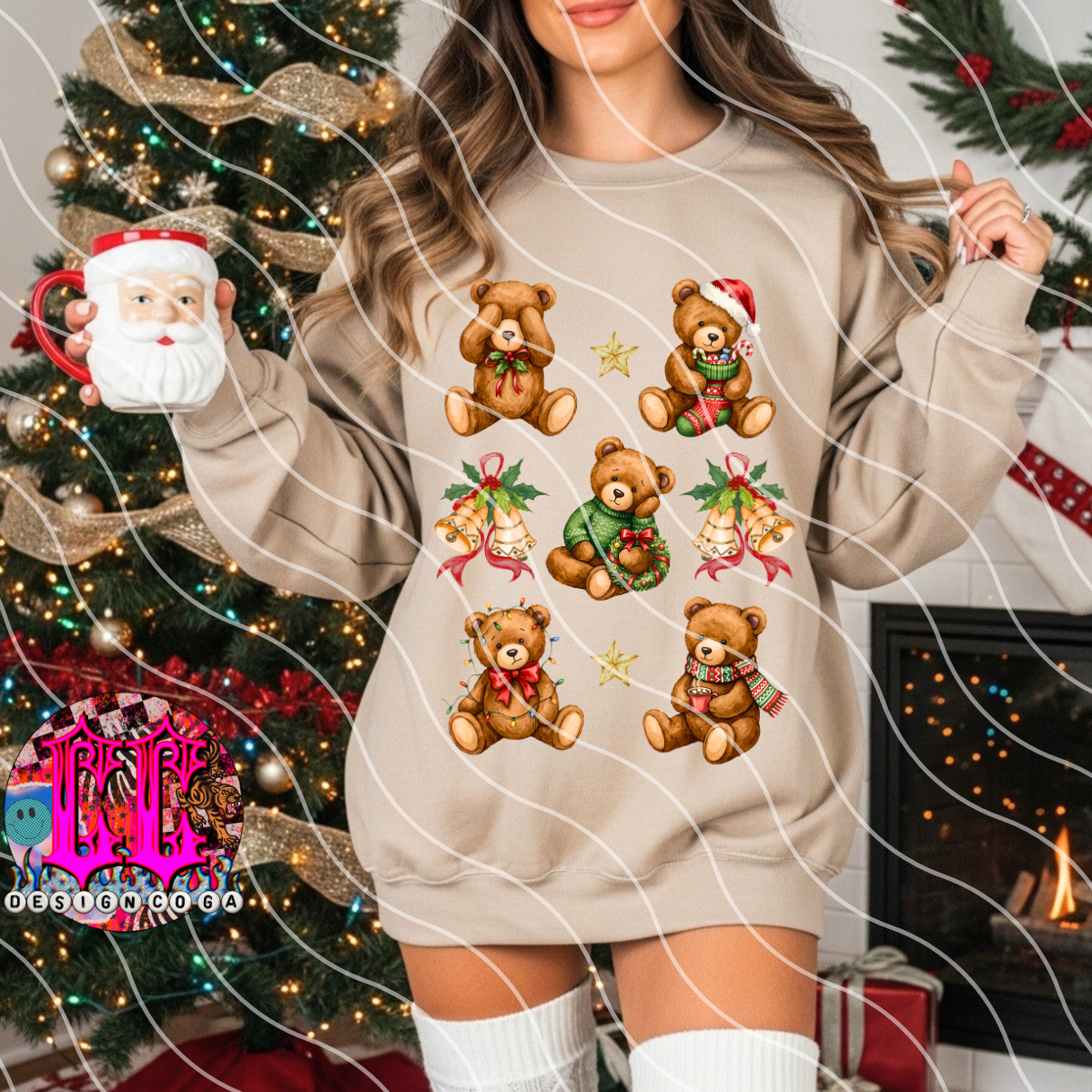 CHRISTMAS COLLAGE BEARS PNG DIGITAL DOWNLOAD