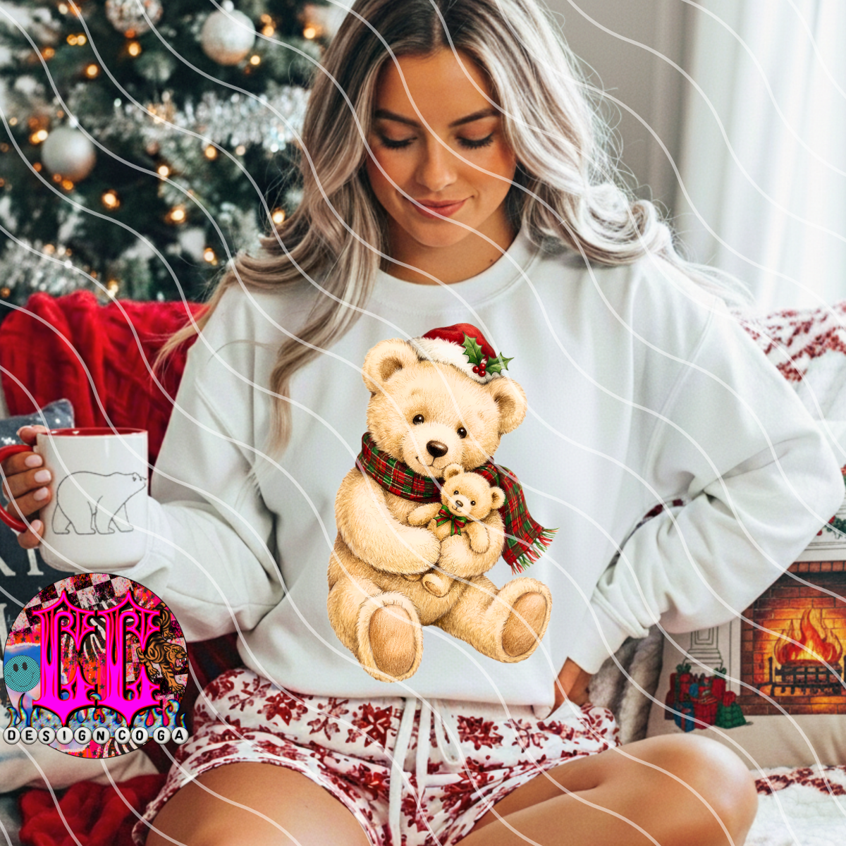 CUDDLE CHRISTMAS BEARS PNG DIGITAL DOWNLOAD