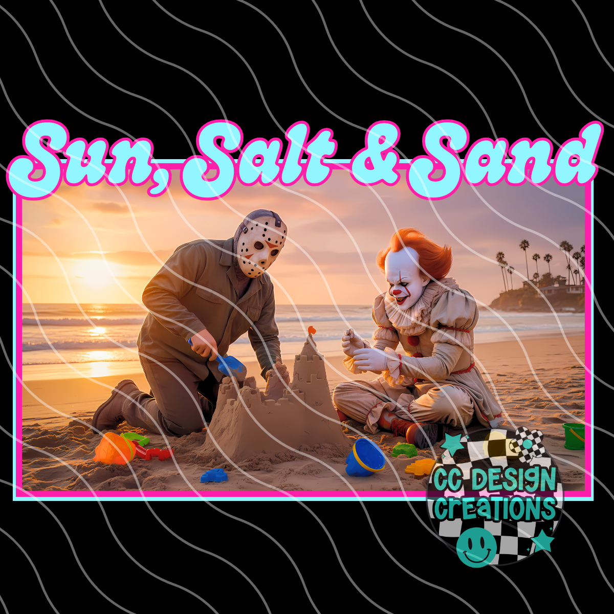 Sun Salt and Sand Horror PNG Digital Download
