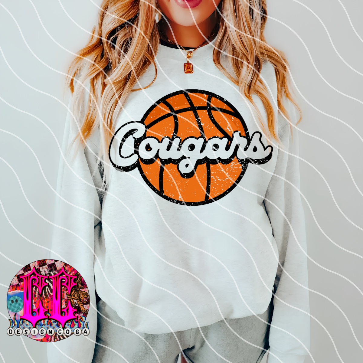 COUGARS BASKETBALL MASCOT PNG DIGITAL DOWNLOAD