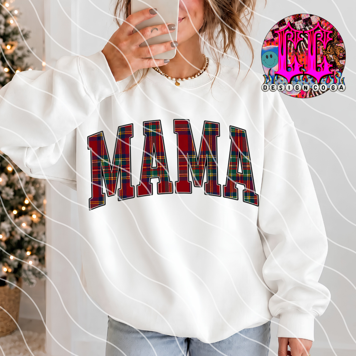 MAMA CHRISTMAS PLAID PNG DIGITAL DOWNLOAD