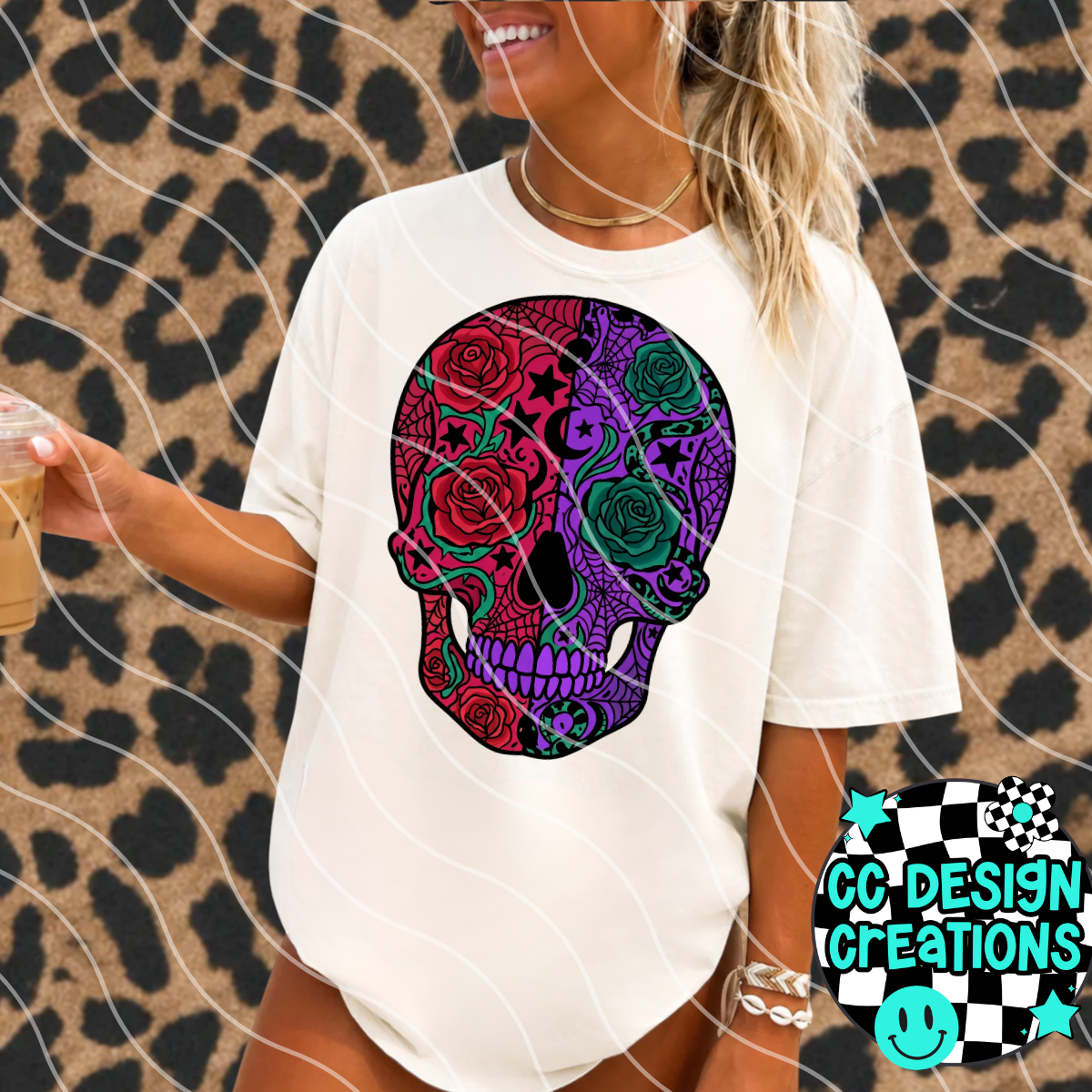 SPLIT SKULL PNG DIGITAL DOWNLOAD