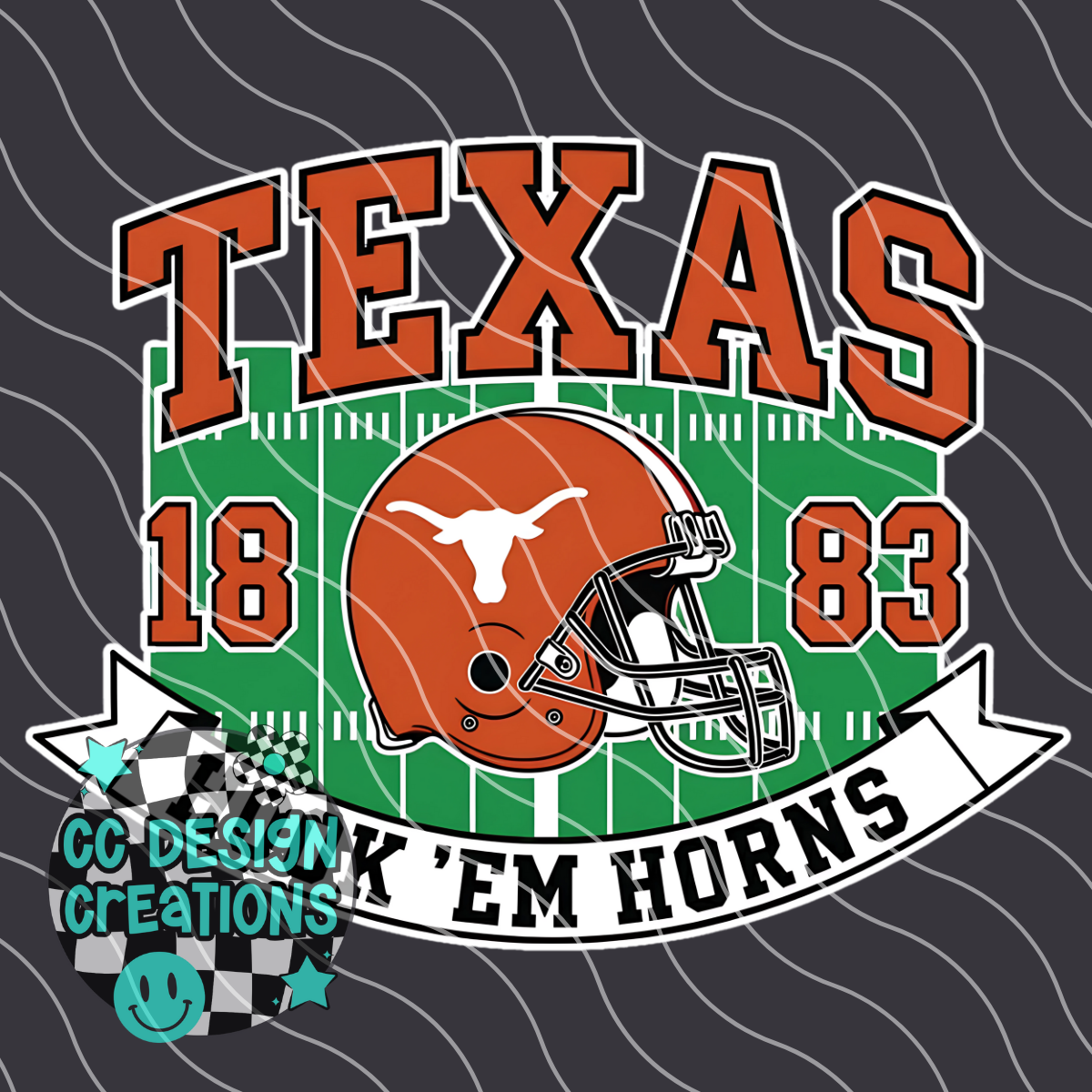 Texas Horns Retro Collegiate PNG Digital Download