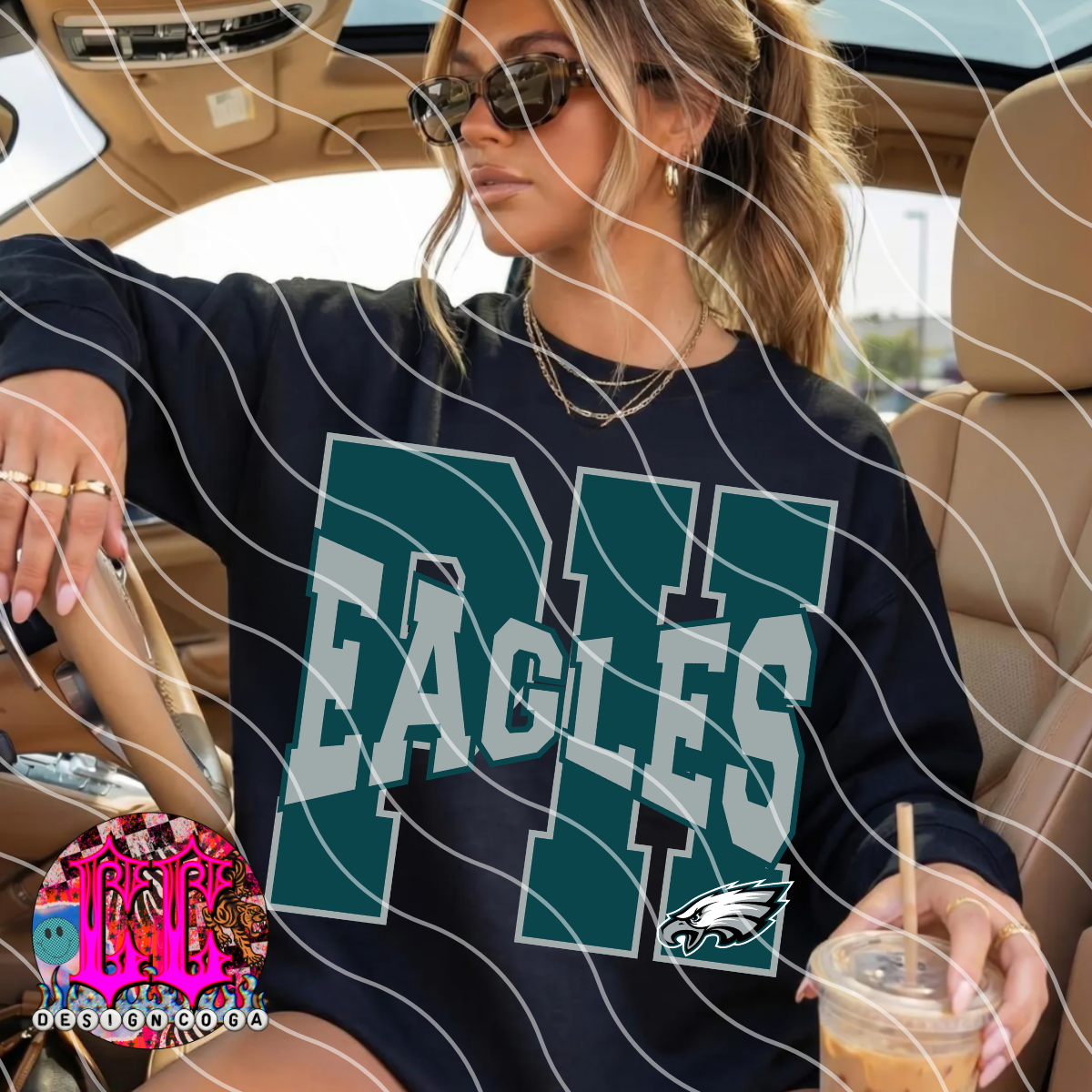 EAGLES MEGA LETTERS FOOTBALL PNG DIGITAL DOWNLOAD