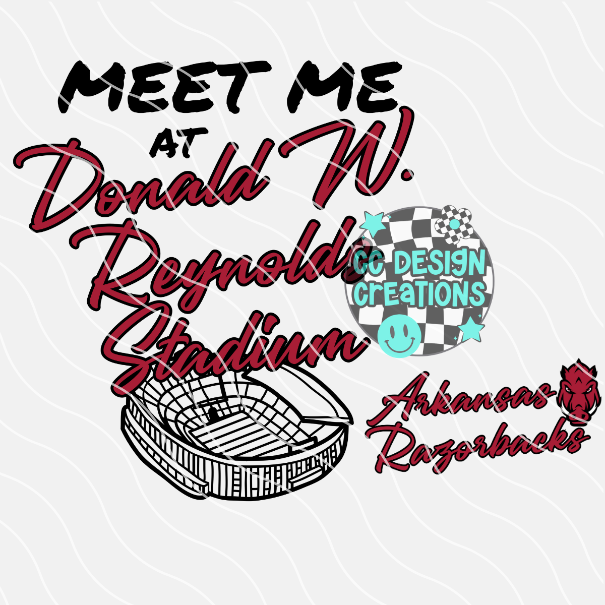 Meet Me At Donald Reynolds Stadium Arkansas PNG Digital Download