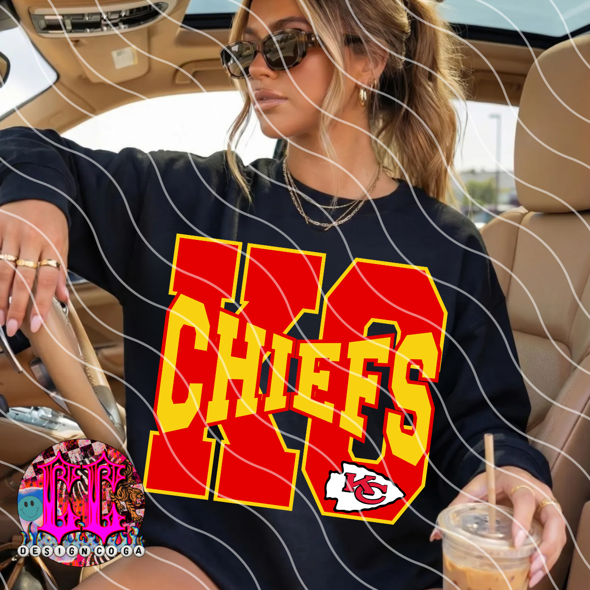 CHIEFS MEGA LETTERS FOOTBALL PNG DIGITAL DOWNLOAD