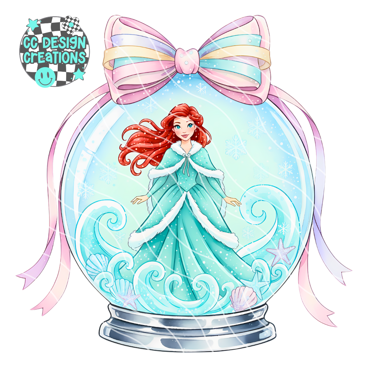 Winter Princess Snowglobe PNG Digital Download 5