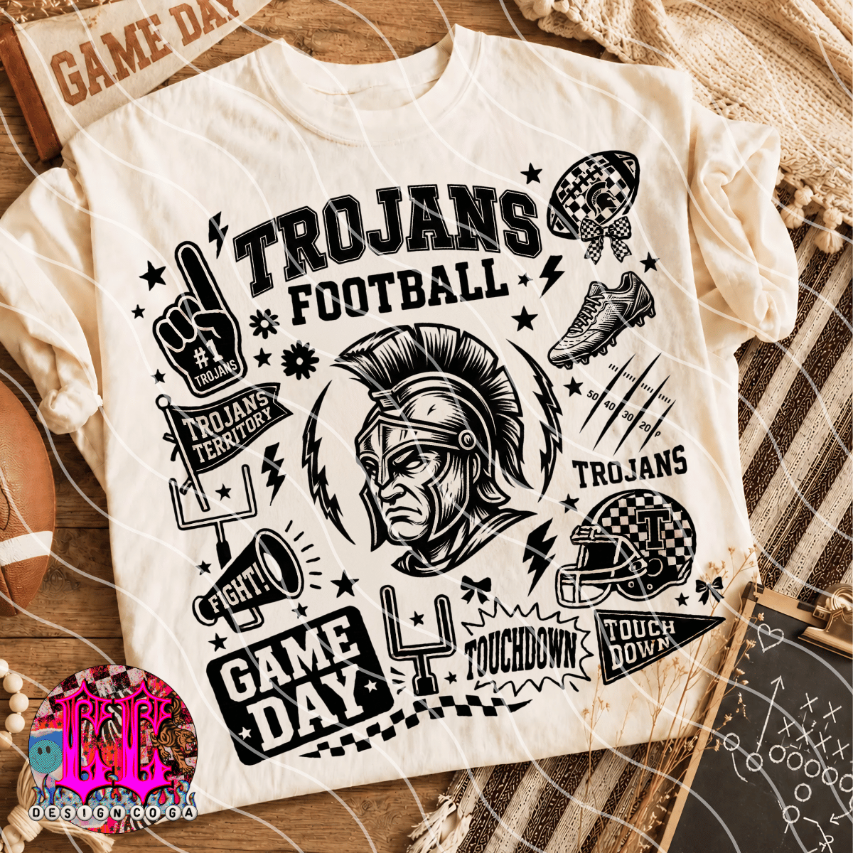 TROJANS MASCOT COLLAGE PNG DIGITAL DOWNLOAD