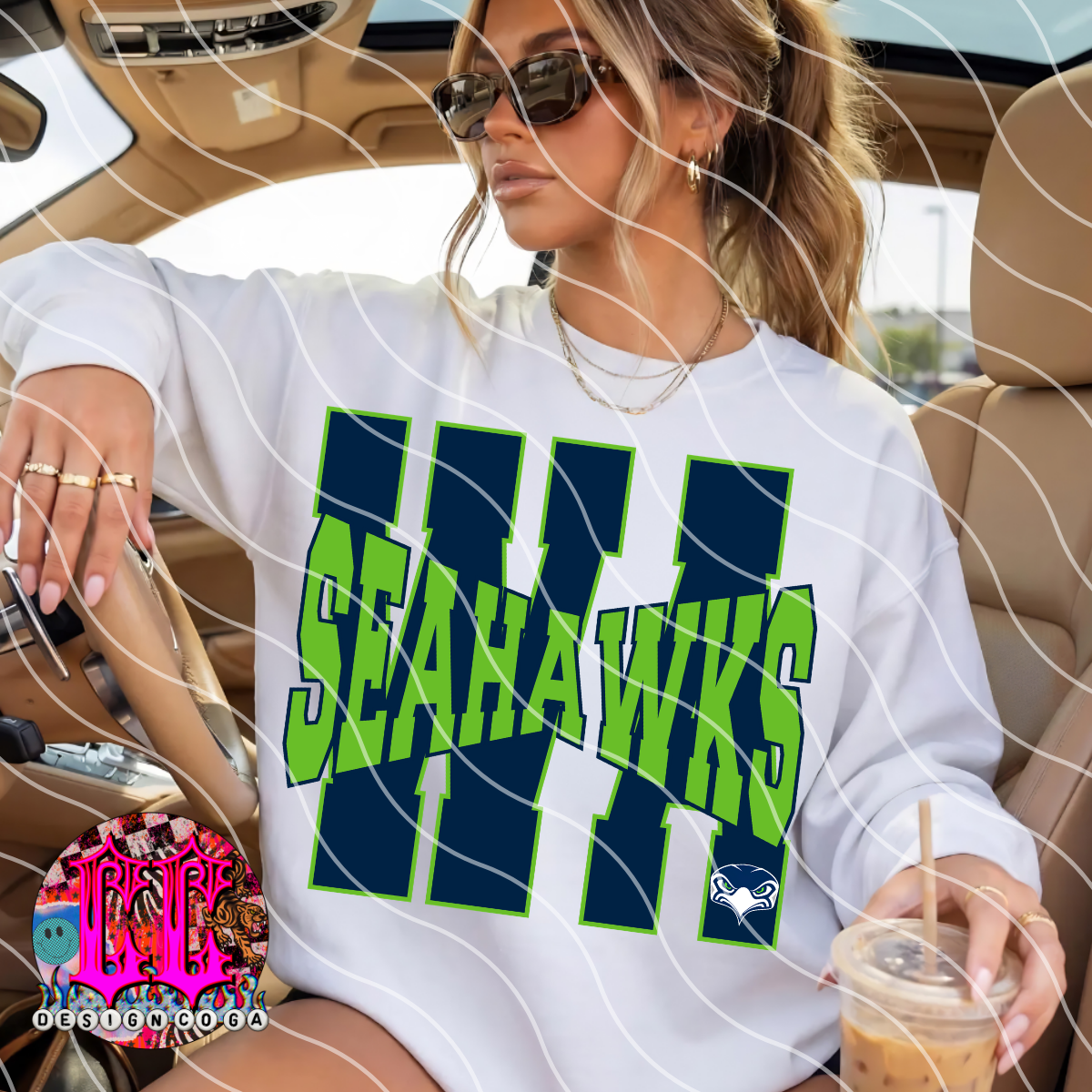 SEA HAWKS MEGA LETTERS FOOTBALL PNG DIGITAL DOWNLOAD