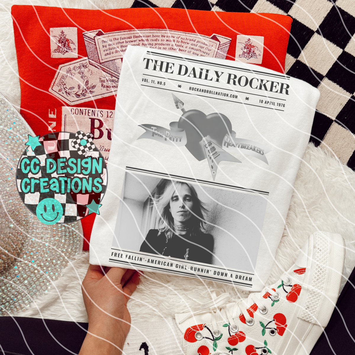 Rock N Roll Newspaper Tom Pet ty PNG Digital Download