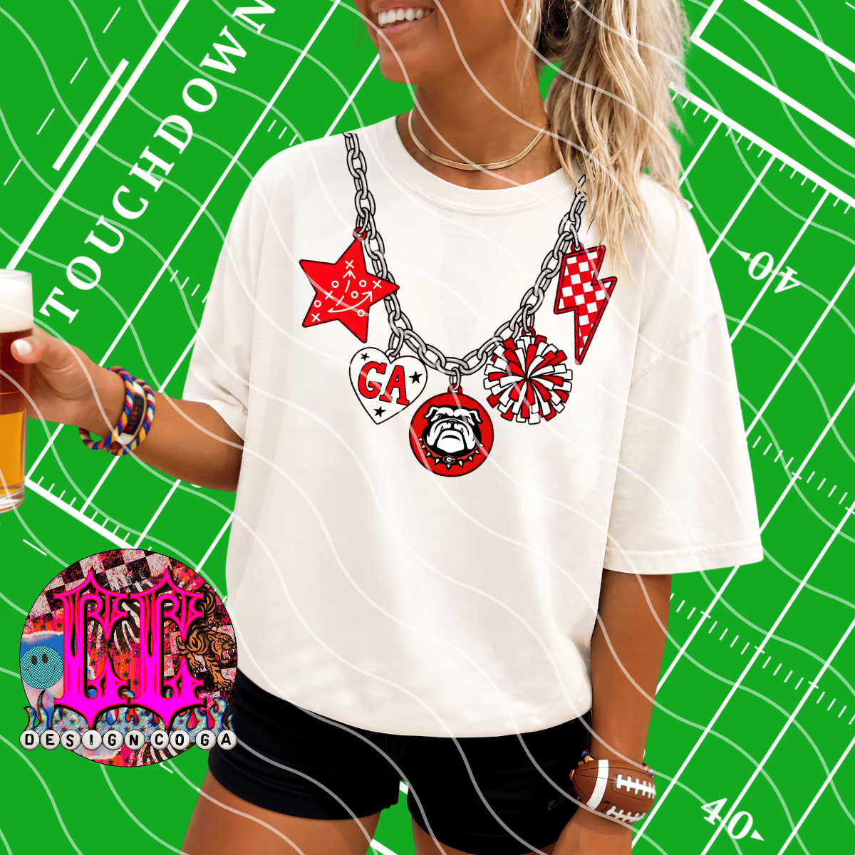 DAWGS GAME DAY NECKLACE PNG DIGITAL DOWNLOAD