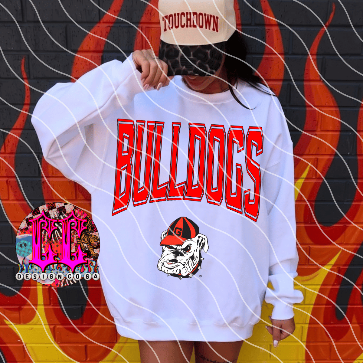 BULLDOGS 2 RETRO FOOTBALL PNG DIGITAL DOWNLOAD