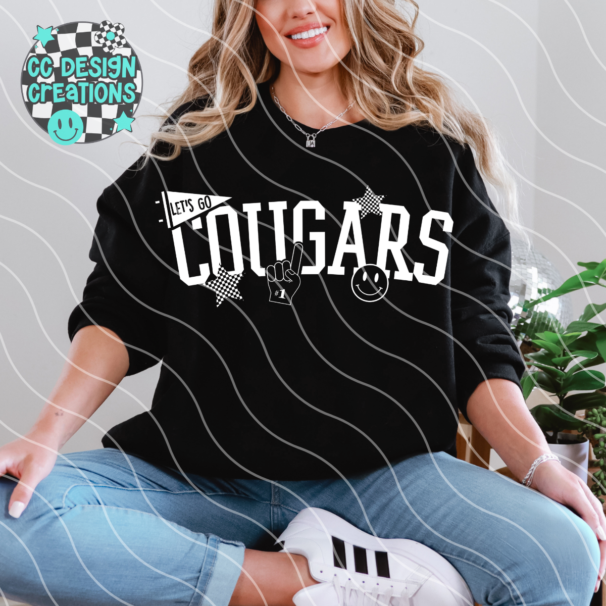 Cougars School Spirit Mascot PNG Digital Download
