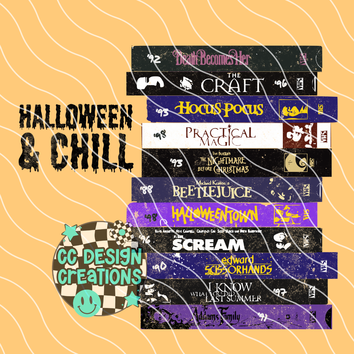Halloween & Chill Movies PNG Digital Download