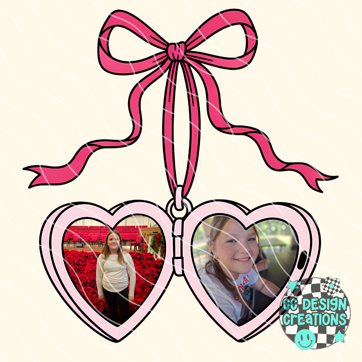 CUSTOM Heart Locket Girls PNG Digital Download