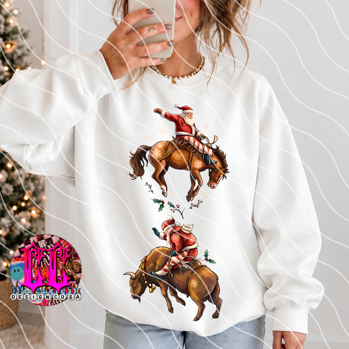 SANTA RODEO DOUBLE PNG DIGITAL DOWNLOAD