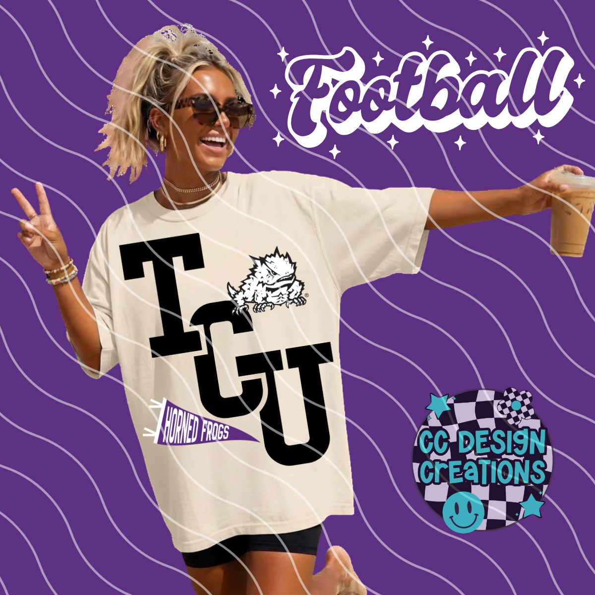 TCU FOOTBALL VARSITY PNG DIGITAL DOWNLOAD (WHITE + BLACK INCLUDED)