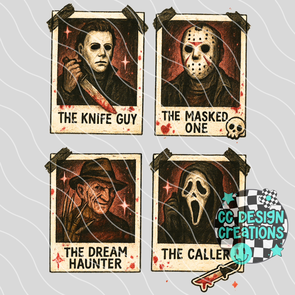 Horror Polaroids PNG Digital Download