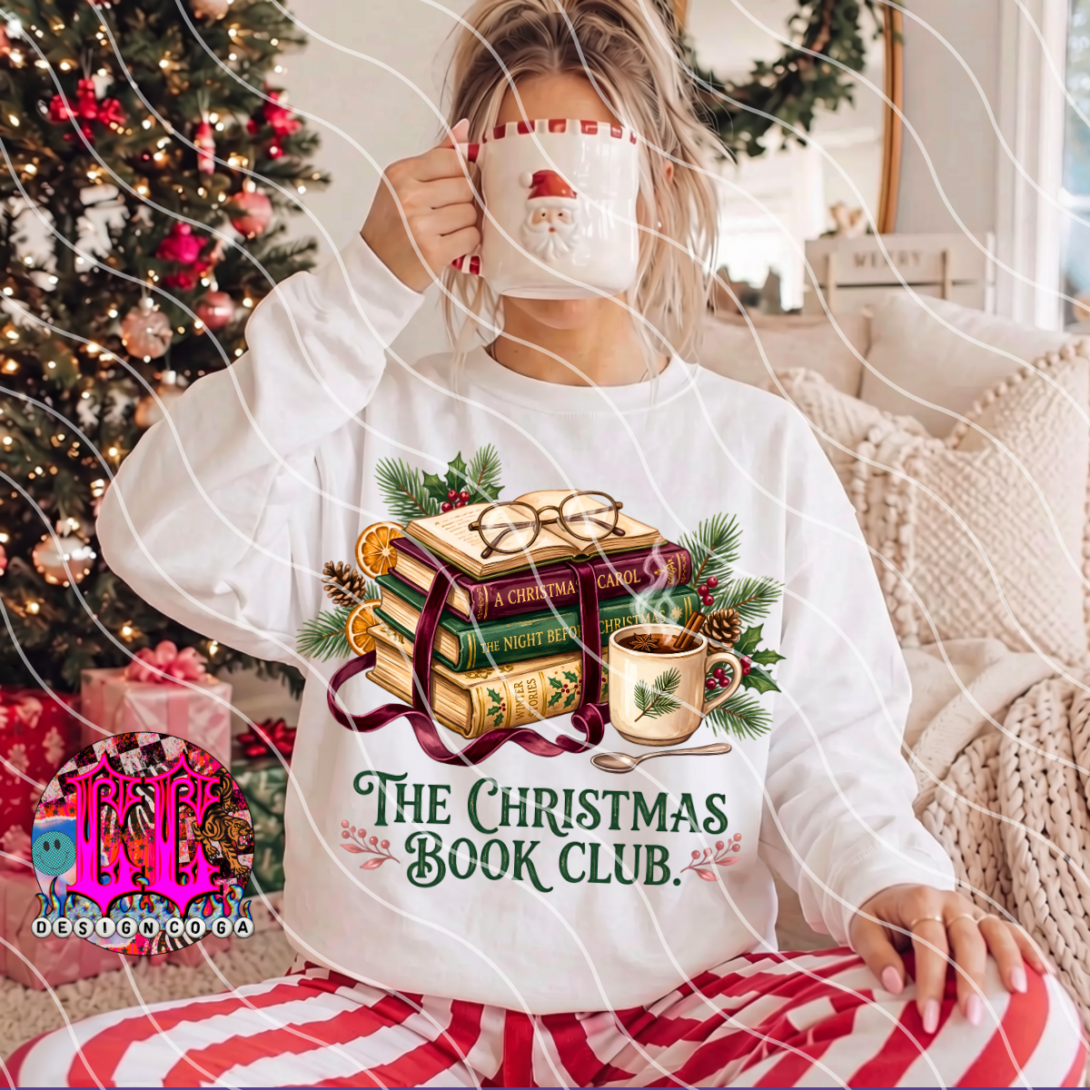 CHRISTMAS BOOK CLUB PNG DIGITAL DOWNLOAD